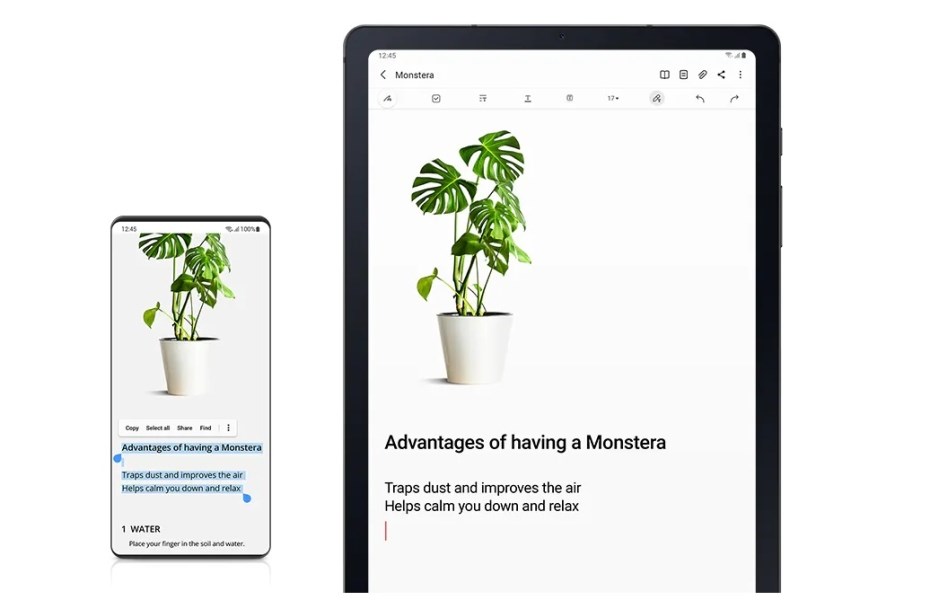 Samsung Tab S6 Lite propojení s telefonem